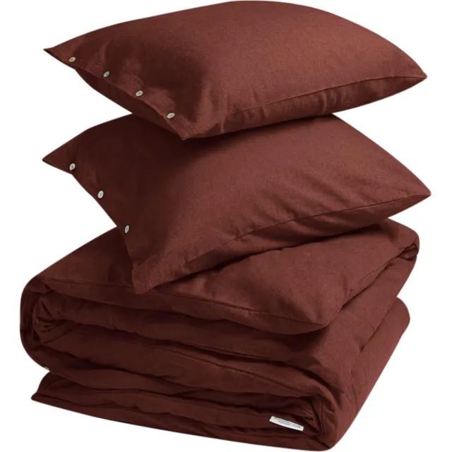 Yumeko dekbedovertrek flanel fluweel rood 240x220 + 2/60x70 - Biologisch & ecologisch Red Velvet