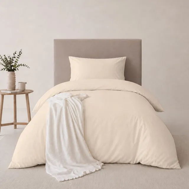 AMSTELINEN Dekbedovertrek 140x220 – Premium Hotelkwaliteit – TENCEL™ Lyocell Sateen – Classic Ivory – Eenpersoons – Koeler Slapen, Zacht, Ademend & Hypoallergeen | + 1 Kussensloop