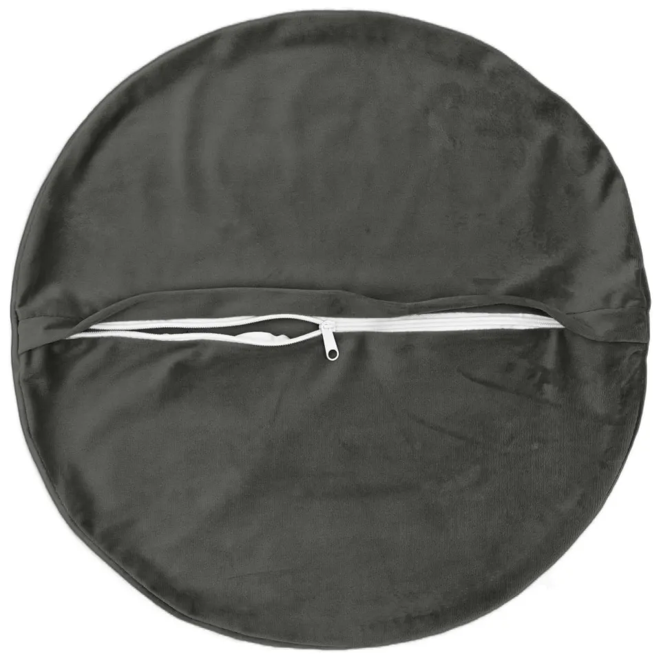 vidaXL Kussensloop 2 st HEERLEN Donkergrijs Dia. 60 cm fluweel, foto 4