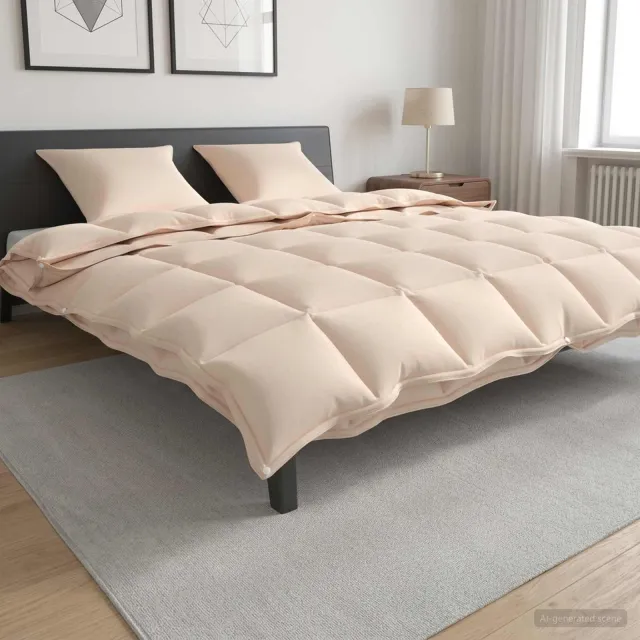 vidaXL Dekbed 200 x 200 cm Alle seizoenen 150 g/m² + 250 g/m² beige