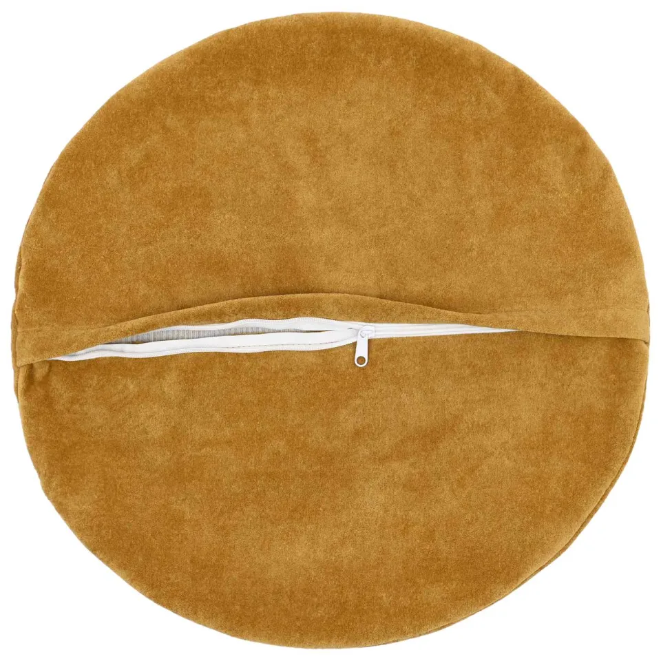 vidaXL Kussensloop 2 st HEERLEN Geel Dia. 60 cm Microfiber Fleece, foto 3