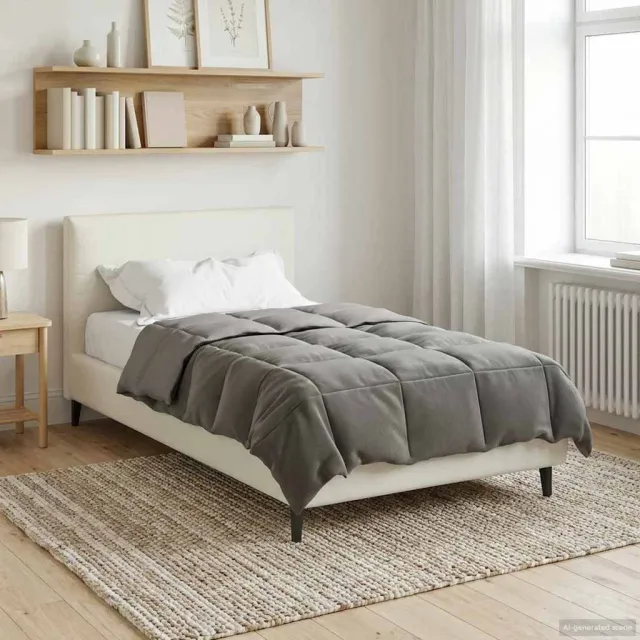 vidaXL Zomer Dekbed 140 x 200 cm Zomer Microfiber (100% polyester) Lichtgrijs