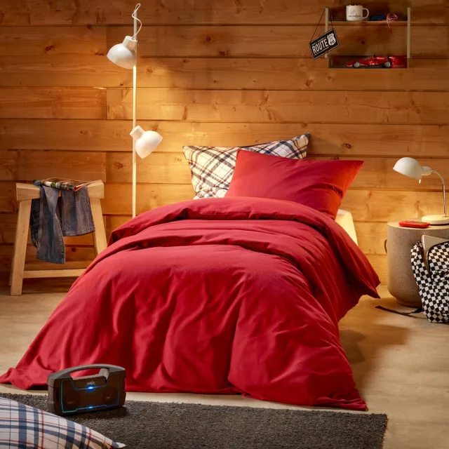 De Witte Lietaer Dekbedovertrek Laura Burgundy - Katoen Flanel Rood