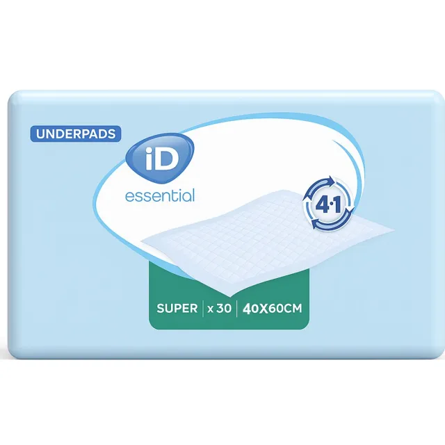 ONTEX ID Essential Underpads Super 40 x 60 cm - 1 paquet de 30 protections 1 pak van 30 stuks