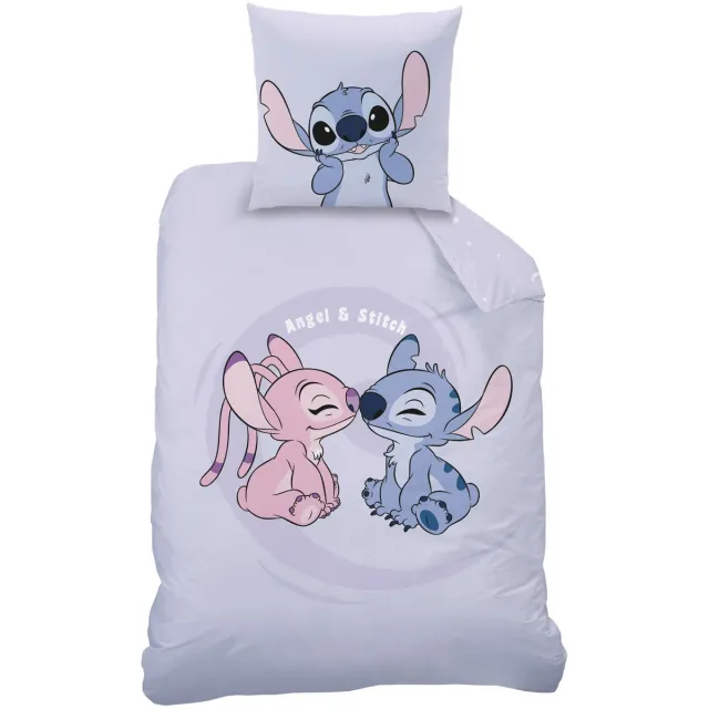 Disney Lilo & Stitch Dekbedovertrek, Happy - 140 x 200 cm - Katoen Lila