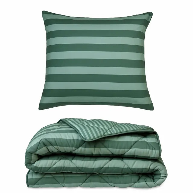 Ambiante Ohana - dekbed zonder overtrek (incl. 2 kussenslopen) - 140x200 cm - Groen - all year - wasbaar