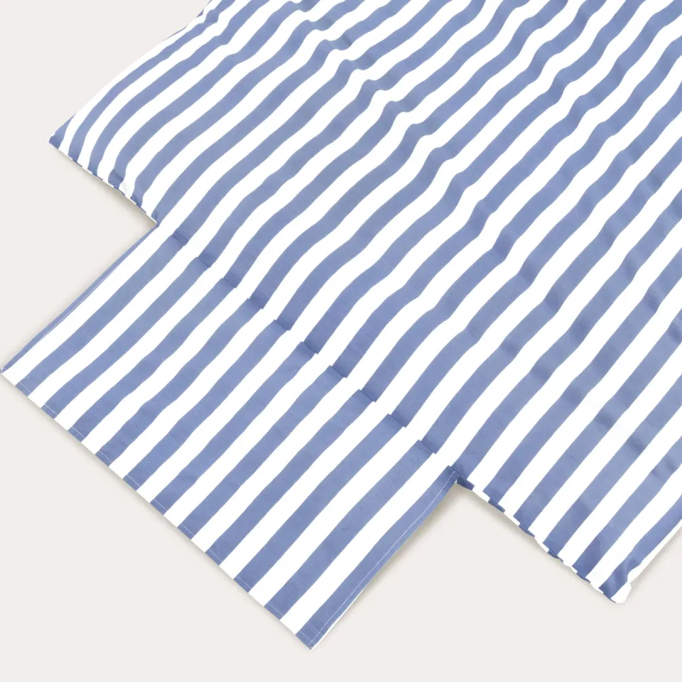 NOUS Kids katoenen gestreepte kinderdekbedovertrek 120x150 cm - blauw, foto 2