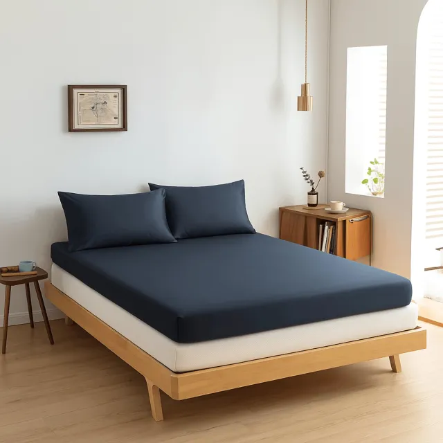 Boomba Bamboo bamboe hoeslaken voor topdekmatras - Space Blue - 160x220/210 cm - hoekhoogte 10 cm - 100% biologisch bamboe - 400TC satijn Grijs