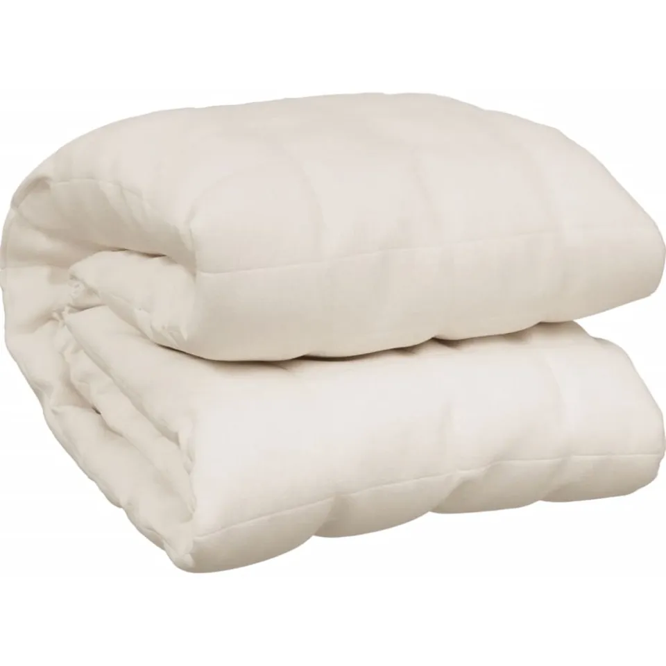 vidaXL Verzwaringsdeken 122x183 cm 9 kg stof lichtcrèmekleurig crème, foto 3