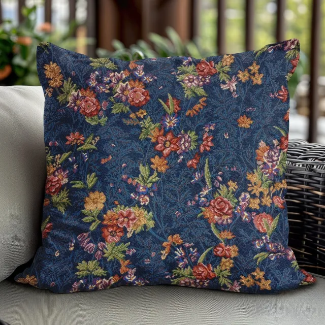 Jedeka Gobelin kussenhoes 40x40cm - Elegant bloemmotief Multicolor