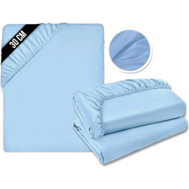 DailySupplies® Matrasovertrek 180x200 - Hoeslaken - Matrashoes - Super Zacht - Licht Blauw Lichtblauw