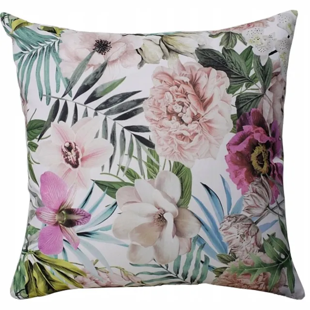 Ateks Decoratieve Kussenhoes 40x40 cm met Pioenen - Stijlvol Woonaccessoire Multicolor