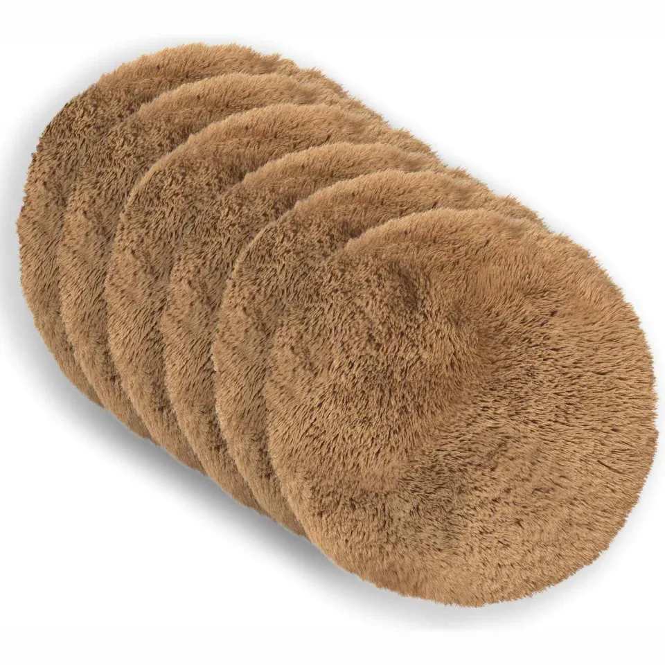 vidaXL Kussensloop 6 st HEERLEN Taupe Dia. 60 cm PV Fleece, foto 3