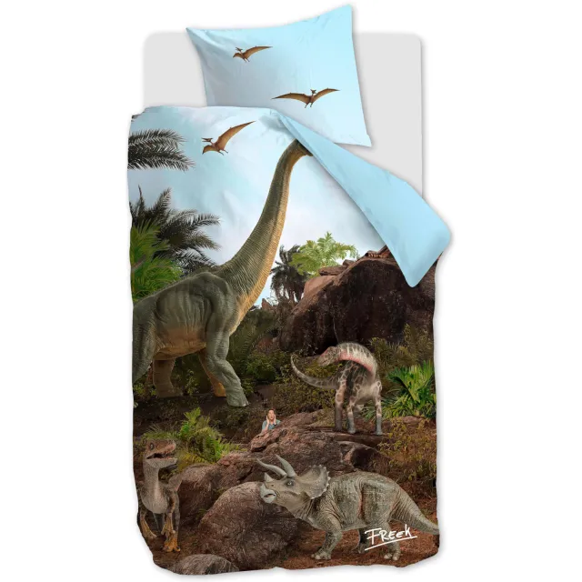Freek Vonk Beddinghouse kids katoenen dekbedovertrek dino 1 persoons (140x200 cm) Multi