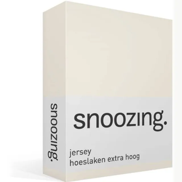 Snoozing Jersey - Hoeslaken Extra Hoog - 100% gebreide katoen - 70x200 cm - Ivoor