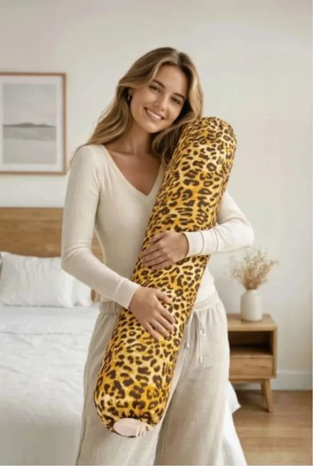 Easyrest™ Guling Guling Rolkussen Hoes - Leopard Dierenprint Print - 100% Katoen - Wasbaar - 95 cm. Panther - Leopard