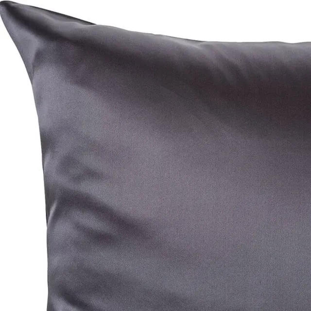 4x Zijden Kussensloop 80x80cm Antraciet Hotelsluiting 19 Momme - Kussensloop set - Luxe Silk Kussensloop 100% moerbei zijde - Zijde kussensloop - Silk Heaven - 80x80cm / Hotelsluiting