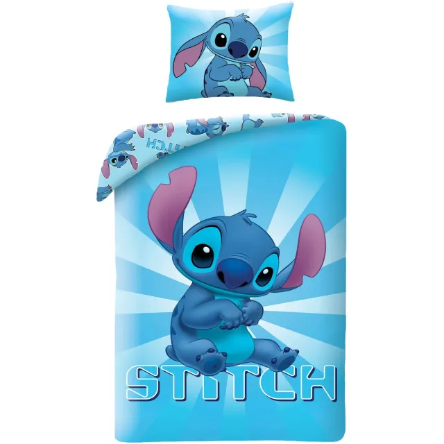 Lilo & Stitch Disney Lilo & Stitch Dekbedovertrek, Shine - Eenpersoons - 140 - 200 cm / 70 x 90 cm - Katoen Blauw