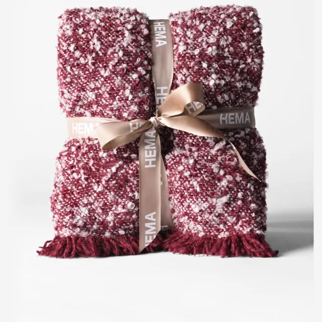 HEMA Plaid 150x130cm boucle bordeauxrood (bordeauxrood)
