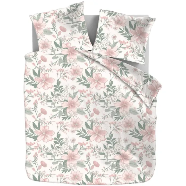 Dekbed-Discounter Fresh and Co Dekbedovertrek - Dubbele instopstrook - Wasbaar op 40 graden - Inclusief 2 kussenslopen - Pink Blossom