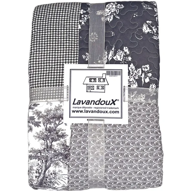 Lavandoux Bedsprei - Toile Patchwork - 260x240cm - 2-persoons - Grijs