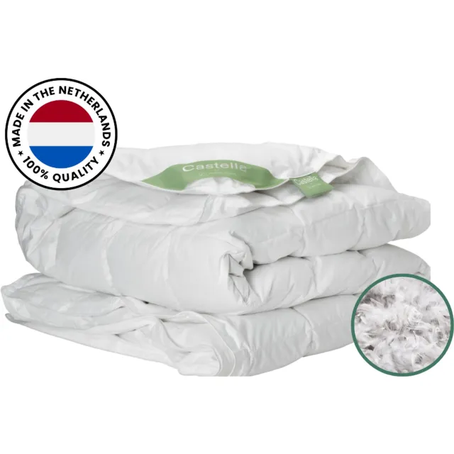 Castella Sirius All Year Dekbed | 240x220 cm - 90% Eendendons Lits-jumeaux Dekbed - Extra Lang - Enkel Dekbed voor alle Seizoenen - Anti-Huisstofmijt - Ventilerend & Absorberend Wit