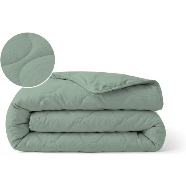 Zelesta Special Mousseline Zomerdekbed - Eucalyptusgroen 200x200cm