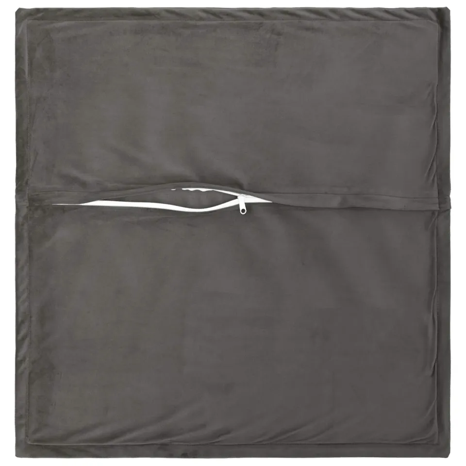 vidaXL Kussensloop 12 st HOUTEN Donkergrijs 40 x 40 cm Fluweel, foto 4