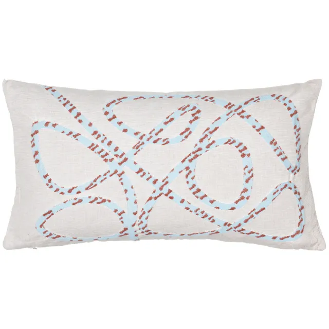 Broste Copenhagen KNUD kussenhoes wit Blauw