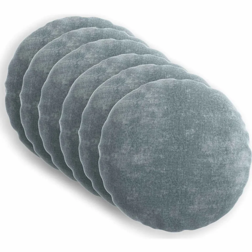 vidaXL Kussensloop 6 st HEERLEN Lichtblauw Dia. 50 cm Chenille Stof blauw, foto 3