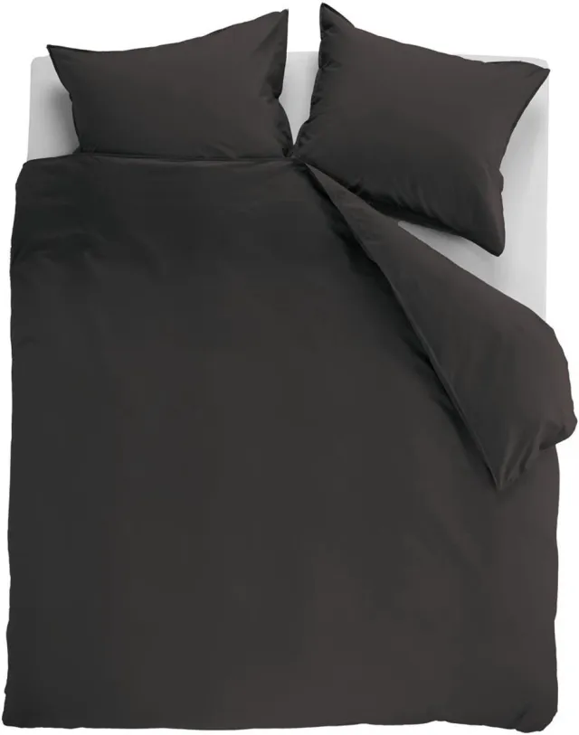 Ambiante Cotton Uni dekbedovertrek - Lits-Jumeaux XL - 260x200/220 - Antraciet