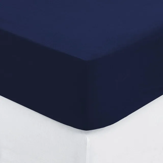 Atmosphera Créateur d'intérieur® CARINA katoenen hoeslaken Bleu encre