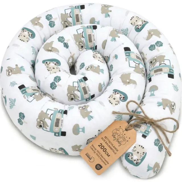 Totsy baby Zijslaper kussen Lichaamskussen 200 cm Katoen - Lang kussen bed rol slaapkussen nek rol Decoratie voor kinderkamer Oeko-Tex Afrika afrika (200 cm)