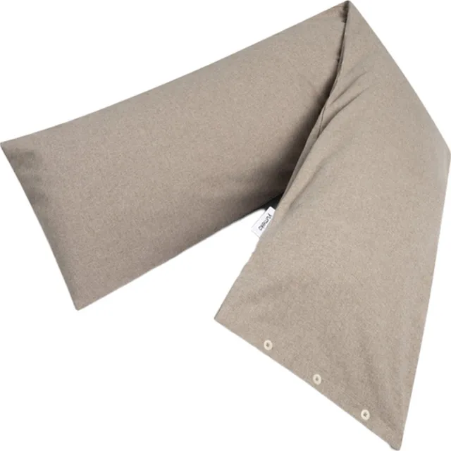 Yumeko kussensloop zijslaper flanel stone bruin 37x160 - Biologisch & ecologisch - 1 stuk Stone Brown