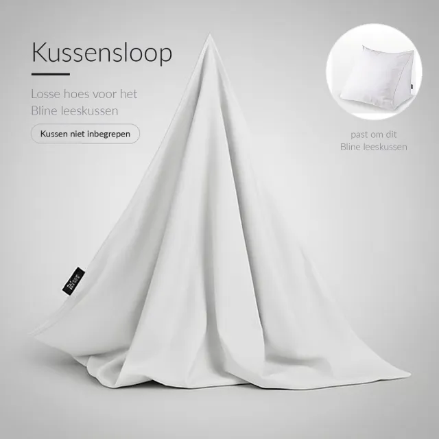 Bline Leeskussen Hoes - Wasbare Kussensloop - 65 x 50 x 45 cm - Wit