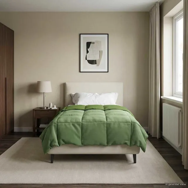 vidaXL Winter Dekbed 155 x 200 cm Winter Microfiber (100% polyester) Groen