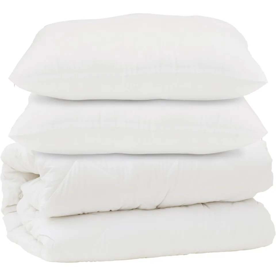 vidaXL Dekbed met kussen 3 st Wit Microfibre, foto 3