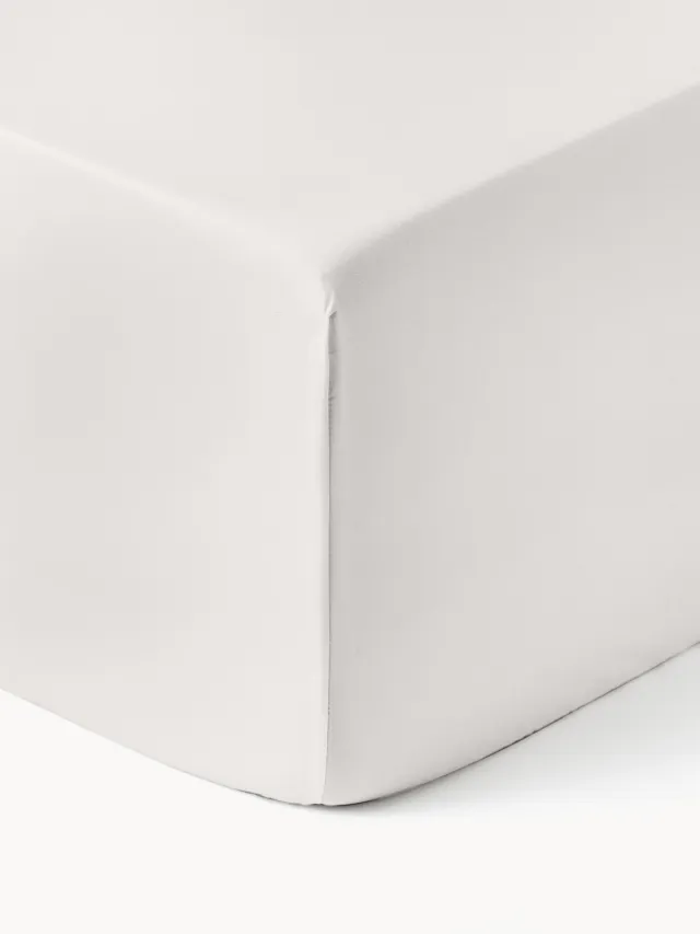 Westwing Collection Divan hoeslaken Premium van katoensatijn Grijs
