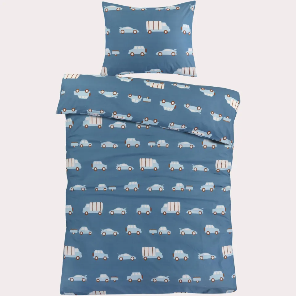 NOUS Kids katoenen dekbedovertrek kinderbed (120x150 cm) blauw, foto 3