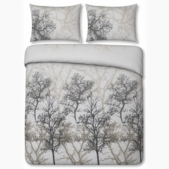 decoware Dekbedovertrek Midas 140x220 cm - Katoen - Botanisch Thema - Met Kussensloop - Eenpersoons wit