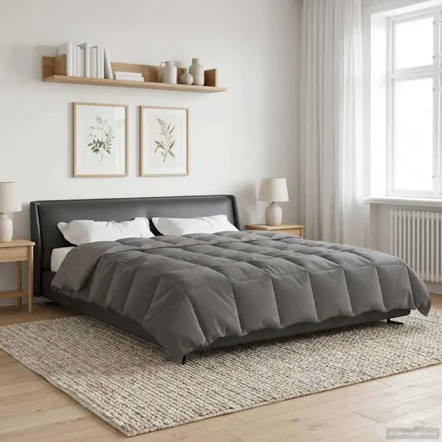 vidaXL Winter Dekbed 200 x 240 cm Winter Microfiber (100% polyester) Lichtgrijs