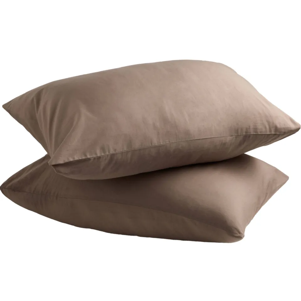 NOUS Living katoenen kussensloop taupe, foto 3