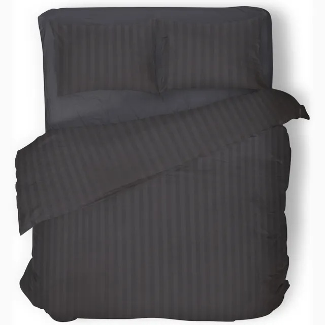 Eleganzzz Dekbedovertrek Uni - Antraciet - Dekbedovertrek 200x200/220cm - Satijnstreep / Satijn Streep - Hotel Kwaliteit Satin Stripe - Dekbedovertrekken - Effen Dekbedovertrek