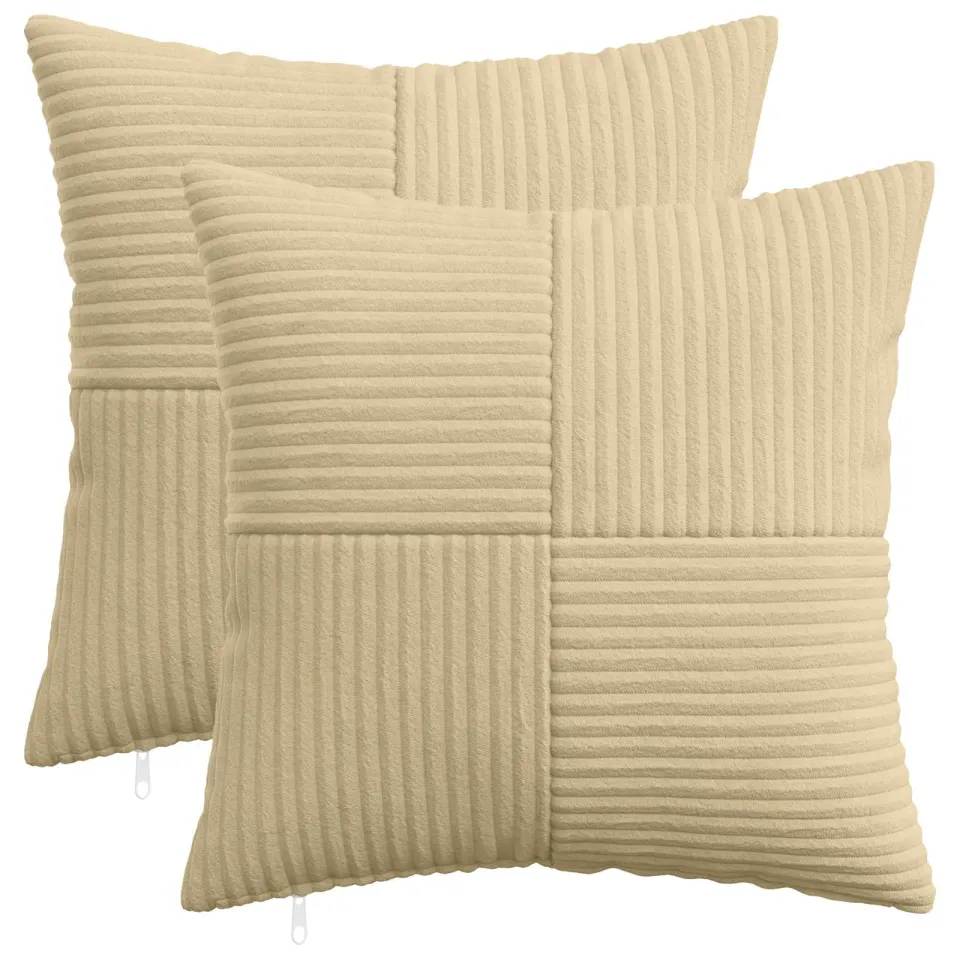 vidaXL Kussensloop 2 st ALMELO Grijs groen 30 x 30 cm corduroy, foto 3