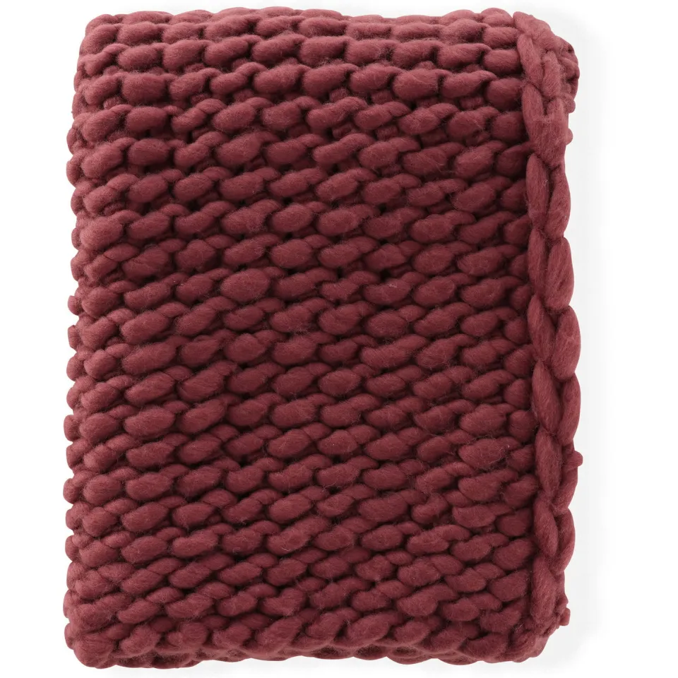 Nohr Plaid 'Alvis' 170 x 130cm, kleur Burgundy, foto 3