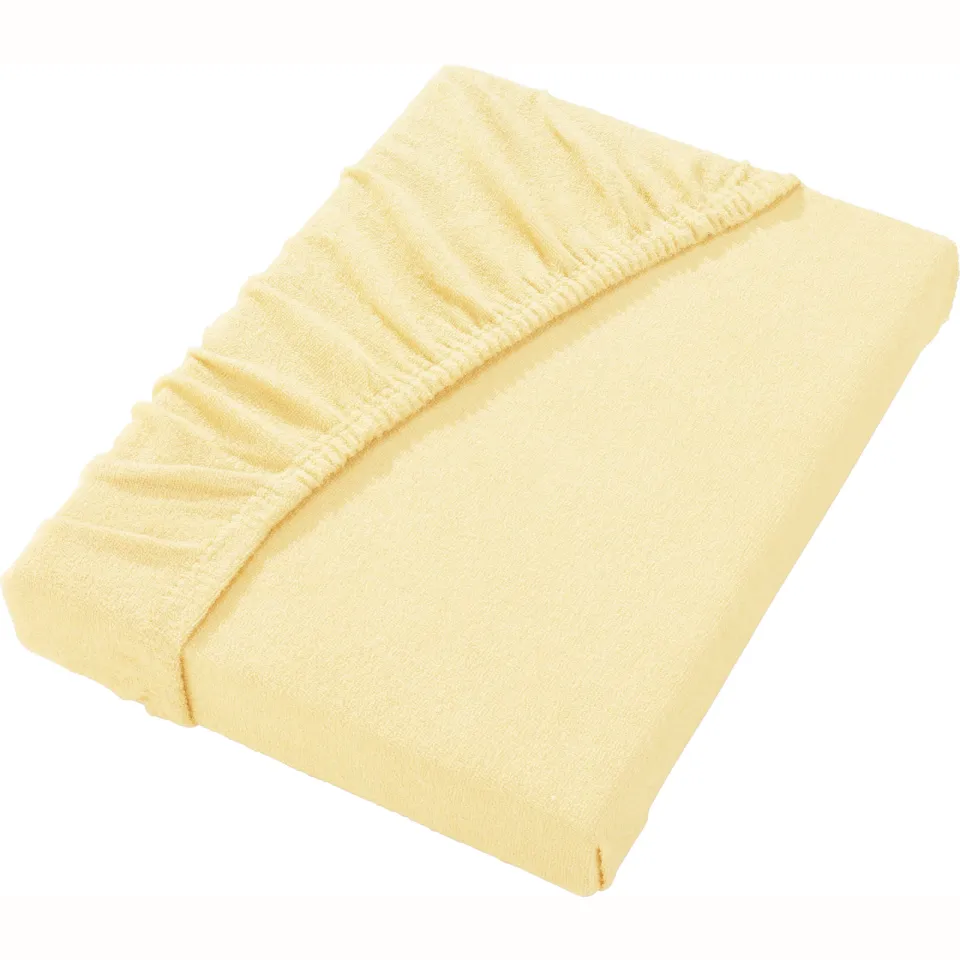 hoeslaken frotté-stretch vanillegeel, foto 3