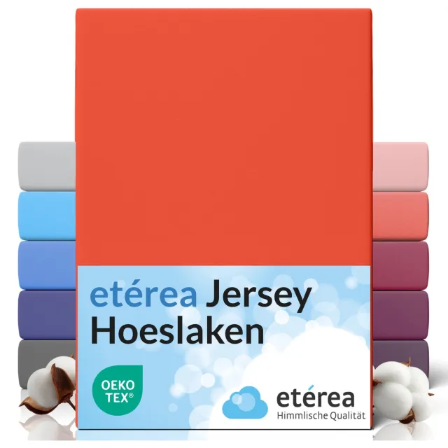 etérea Himmlische Qualität etérea Jersey Hoeslaken 90x200 - 100x200 cm Oekotex Made in Green - 100% katoen - Terra