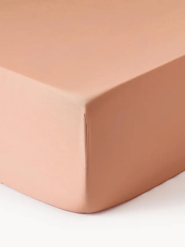 Westwing Collection Hoeslaken Comfort, katoensatijn Roze