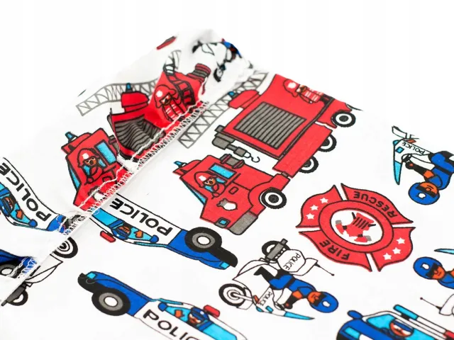 Małe Duże Merkloos Katoenen Kinderbed Laken met Elastiek 60x140cm - Brandweer Multicolor