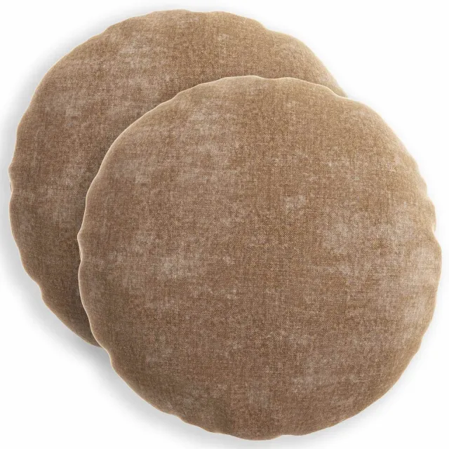 vidaXL Kussensloop 2 st HEERLEN Bruin Dia. 60 cm Chenille Stof, foto 3